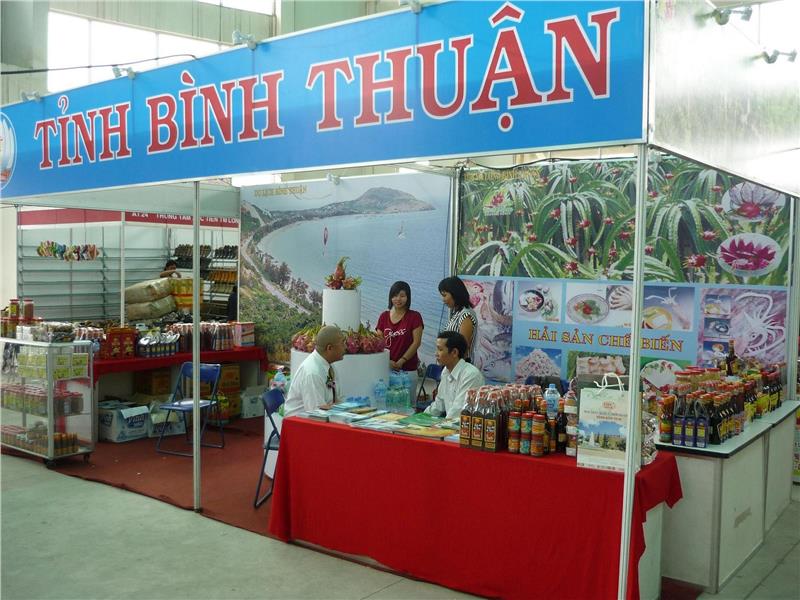 A booth displaying Binh Thuan fish sauce