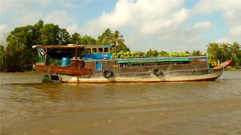 A boat on Phong Dien Floating Market