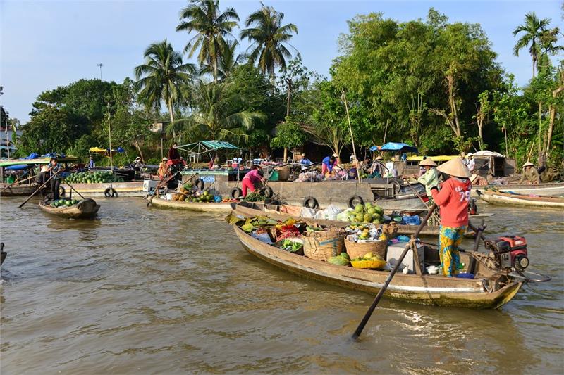 Phong Dien floating market in Can Tho