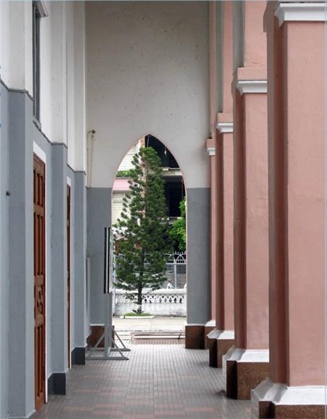 Left corridor of Da Nang Cathedral