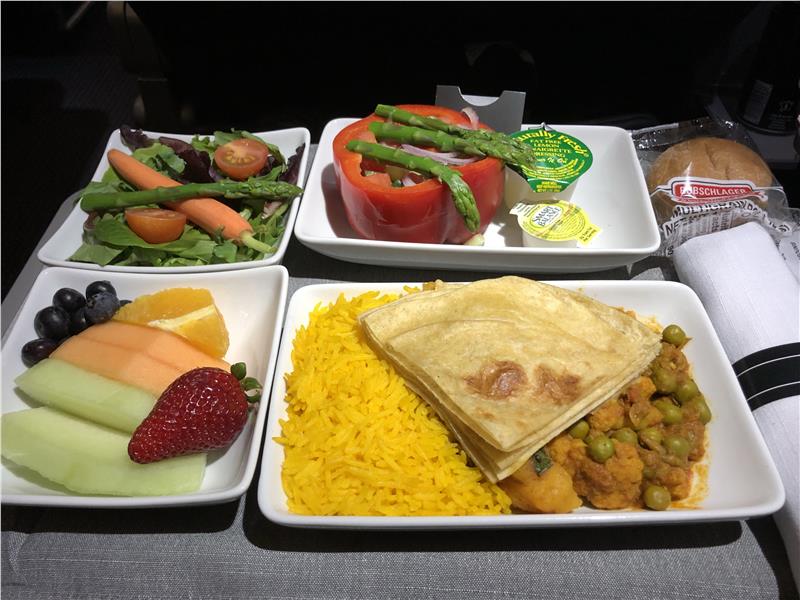 American Airlines meal in flight