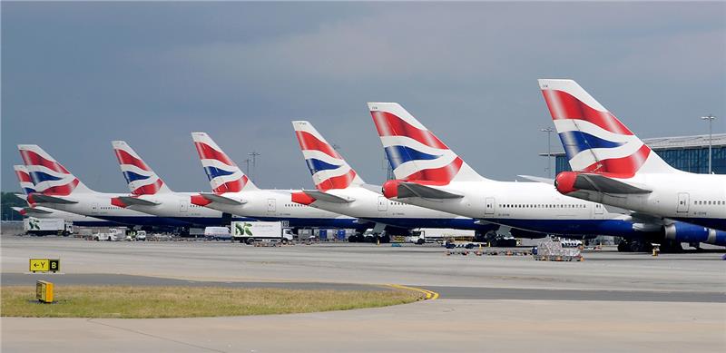British Airways tails lined up at LHR Terminal 5B