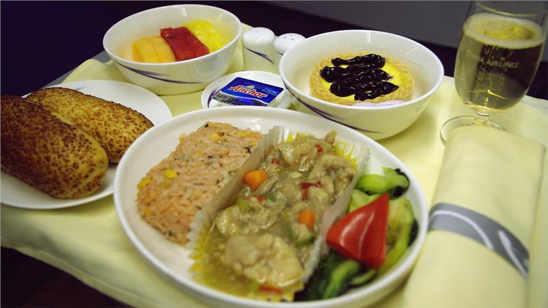 China Airlines Business Class inflight meal
