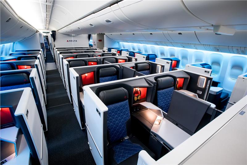 Delta Air Line Airbus A350 business class cabin