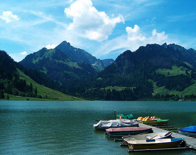 Schwarzsee in the Fribourg Alps, Switzerland