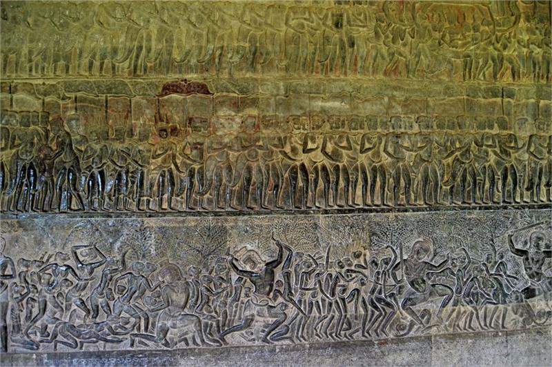 Điêu khắc có ở khắp nơi trên từng cm của tầng địa ngục ở đền Angkor Wat Điêu khắc có ở khắp nơi trên từng cm của tầng địa ngục ở đền Angkor Wat