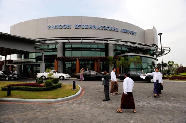 Outside Yangon International Airport