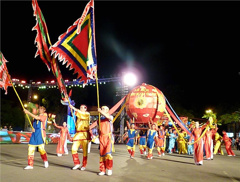 Parade in  Red Flamboyant Festival in Haiphong