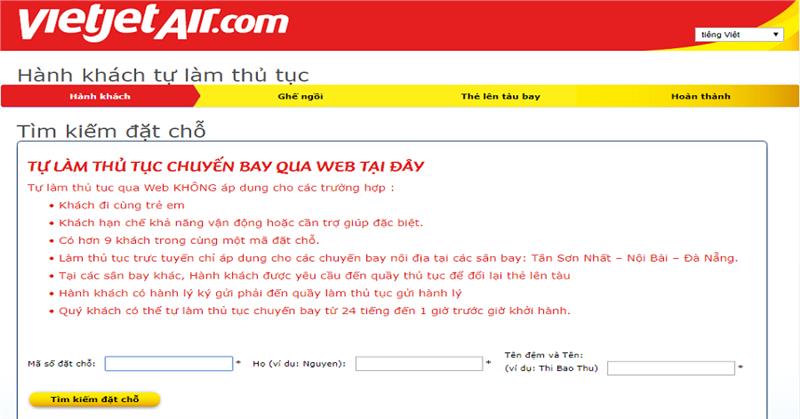 Thủ tục check in