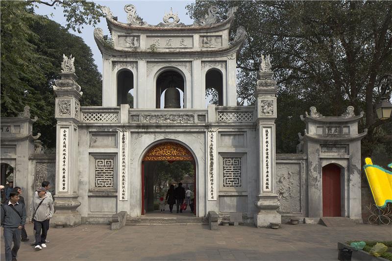 Gate into Temple of Literature in Hanoi