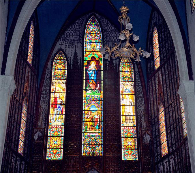 Stained glass in St. Joseph Cathedral