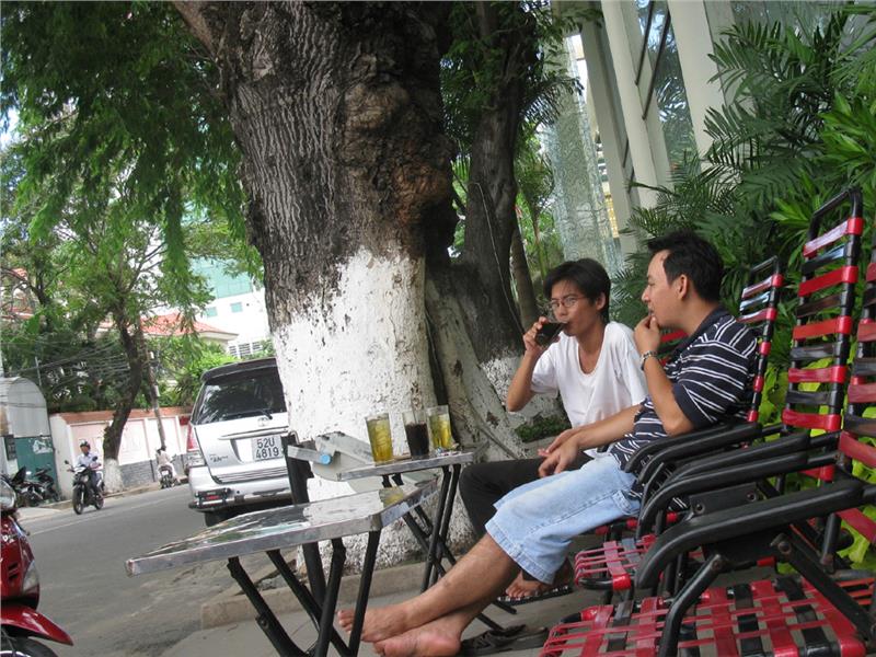 Enjoy street coffee in Saigon
