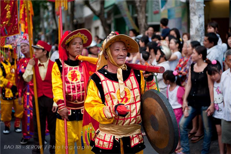 Street parade in Cho Lon Saigon in Lantern Festival