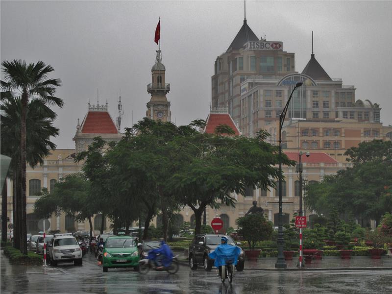 Saigon in a rainy day