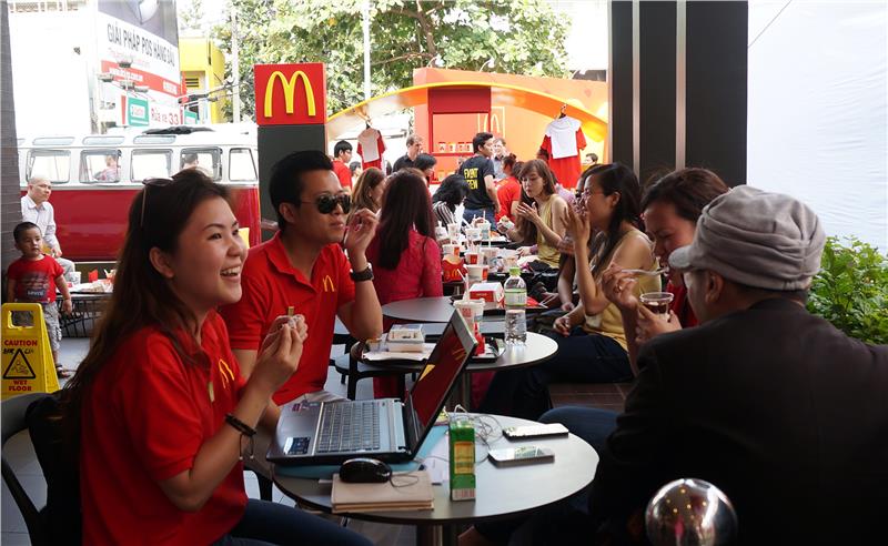 Inside McDonald Restaurant in Ho Chi Minh City