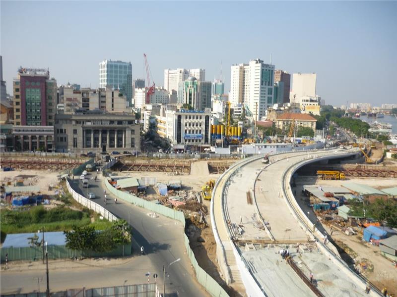 Thu Thiem New Urban Area in construction