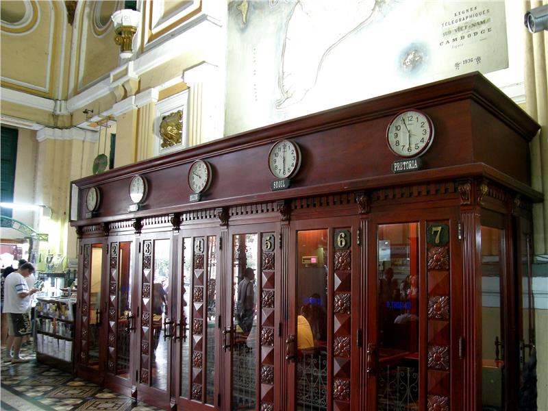  Antique phone booths in Saigon Central Post Office