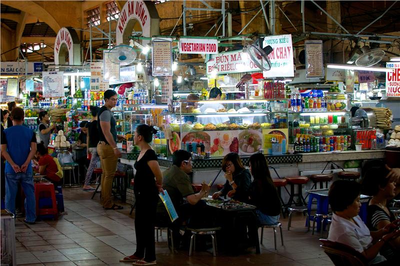 Eating area in Ben Thanh Market