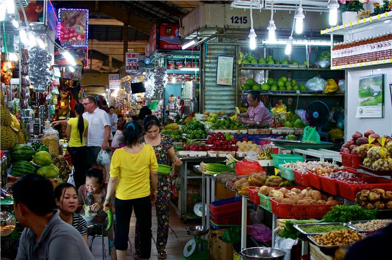 Fruits and vegetable area in Ben Thanh Market