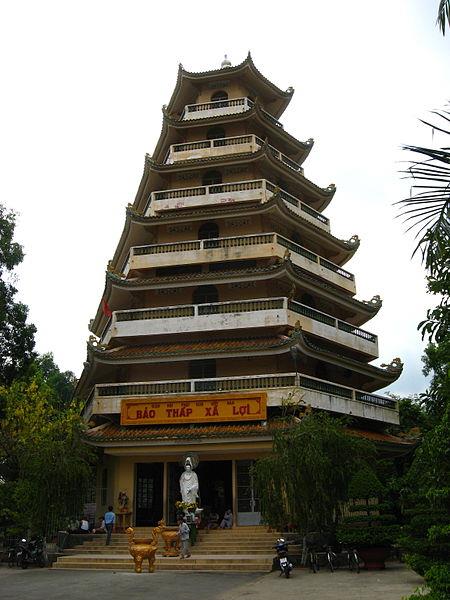 The 7-storied stupa at Giac Lam Pagoda