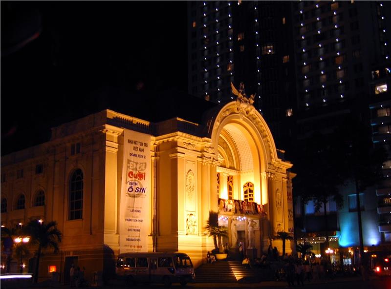 Saigon Opera House at night