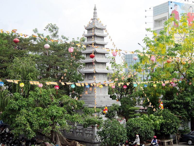 Stone tower inside Vinh Nghiem Pagoda