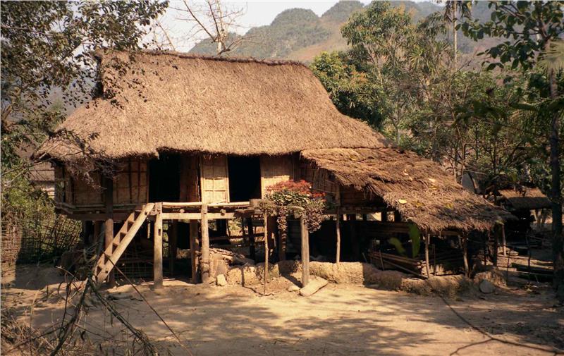 House with bamboo walls in Mai Chau
