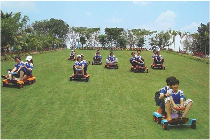Vinh Sang tourist area - Grass sled riding