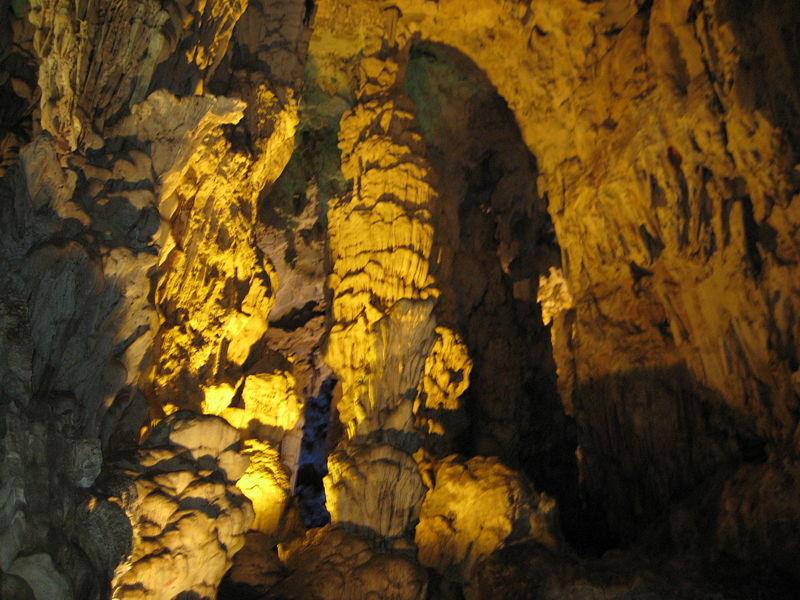 Stalactites in Van Trinh Cave