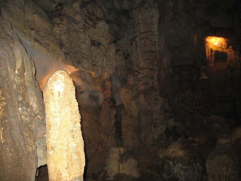 Stalagmites in Van Trinh Cave