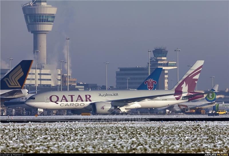 Qatar Airways Cargo A7-BFB aircraft at Amsterdam
