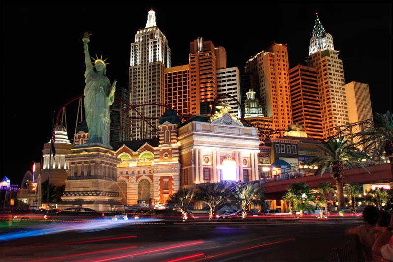 New York, New York Casino at night