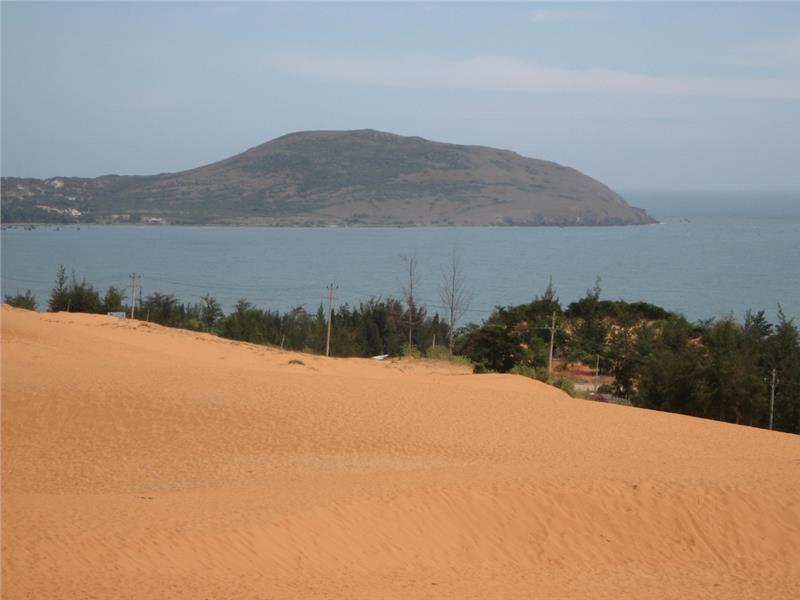 Red Sand Dunes overlooking the sea