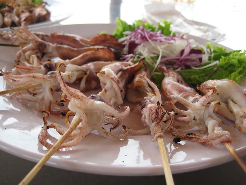 Grilled squid in Dinh Cau Night Market