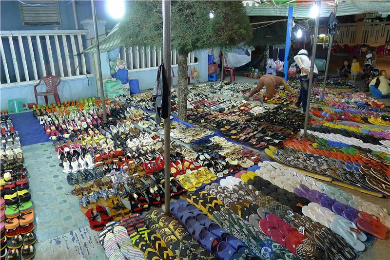 Loads of shoes in Duong Dong Market - Phu Quoc