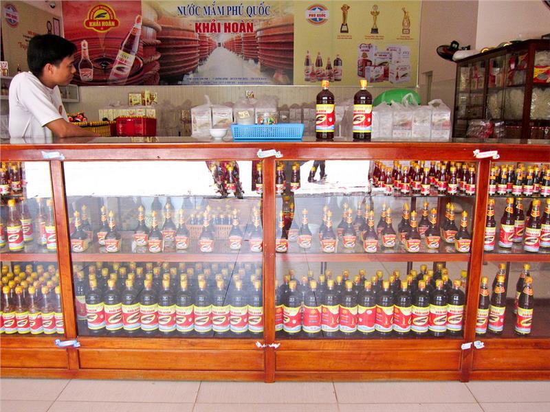 A shop selling Phu Quoc fish sauce