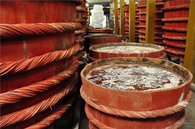 Inside a fish sauce factory Phu Quoc