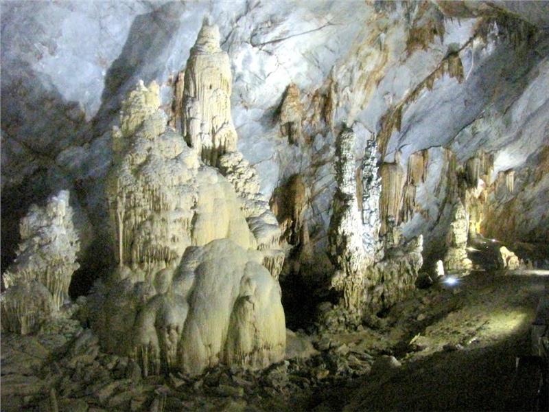 Stalagmites in Tien Son Cave
