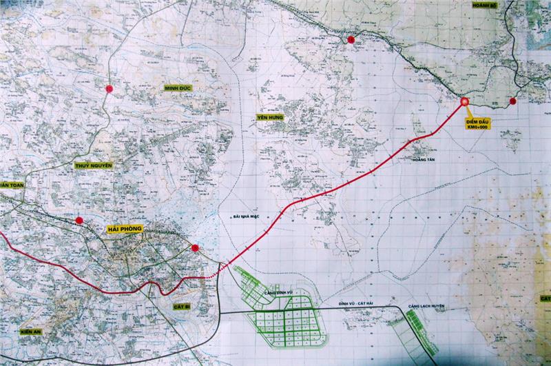 Map of Hanoi - Haiphong and Halong - Mong Cai project