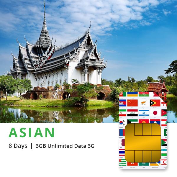 Sim du lịch Đông Nam Á 8 ngày 12 nước
