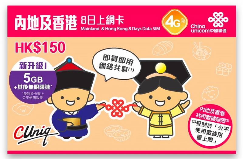 Sim du lịch Trung Quốc Hồng Kong - 8 ngày- 5GB - 4G