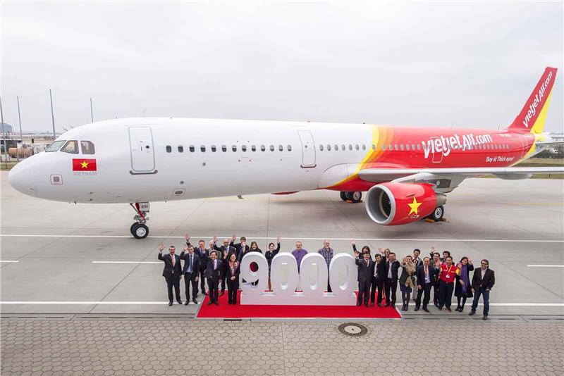 The 9000th Airbus aircraft joined Vietjet fleet