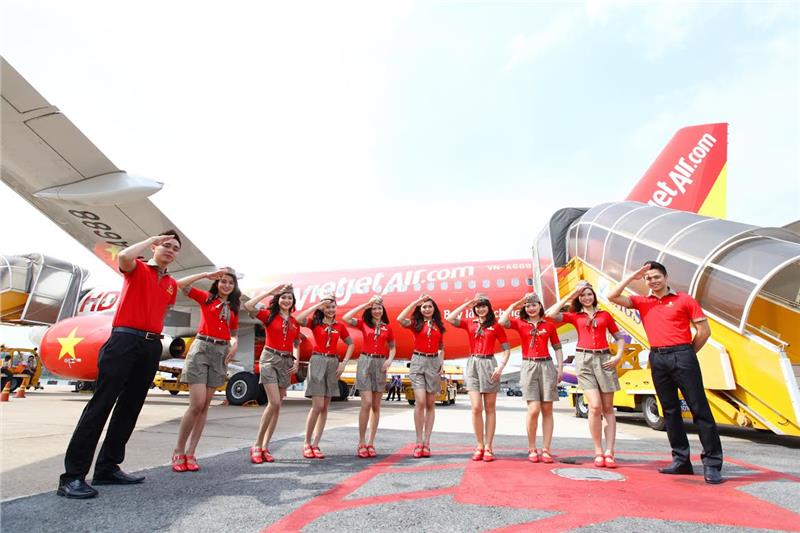 Flight attendants of VietJet Air