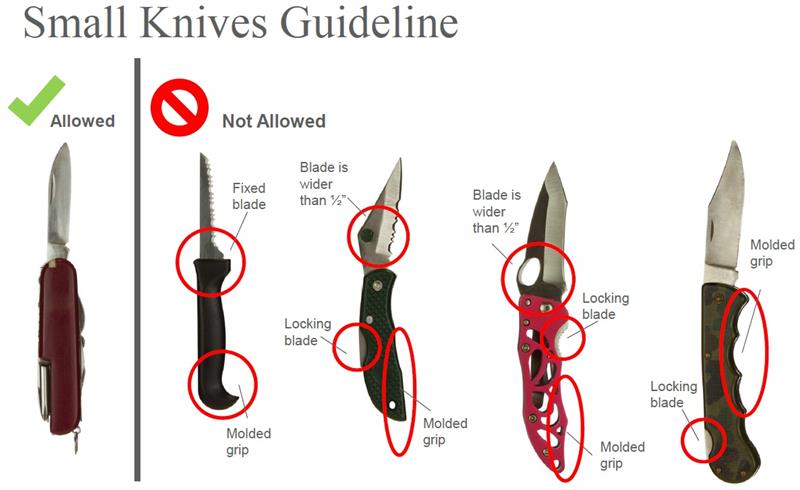 Small knives allowed on plane