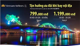 Vietnam Airlines khuyến mãi vé máy bay nội địa