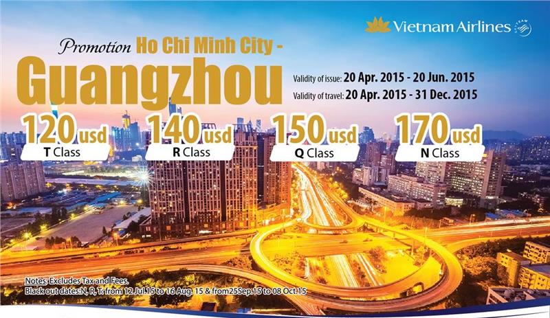 Vietnam Airlines promotion HCM - Guangzhou