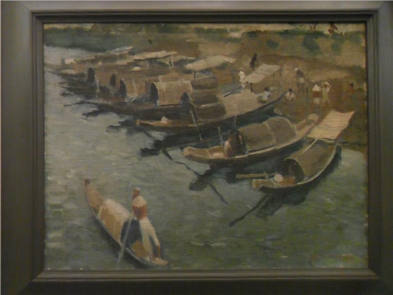 Boats in Perfume River of To Ngoc Van artist
