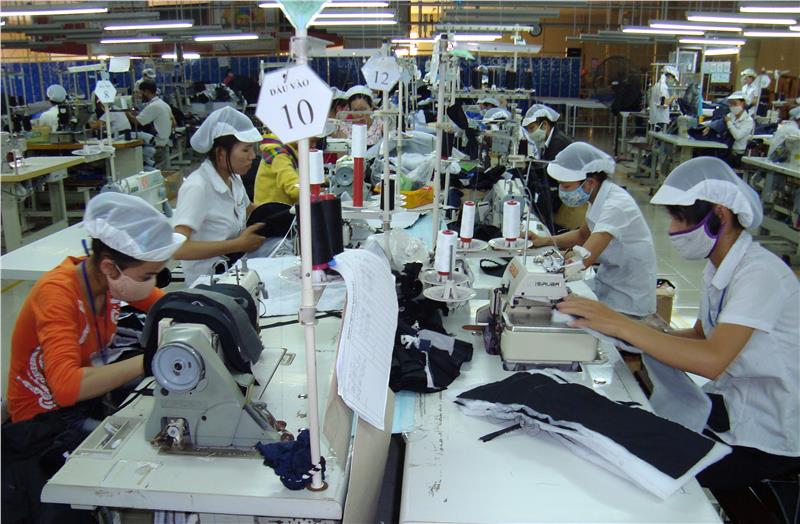 A garment factory in Vietnam