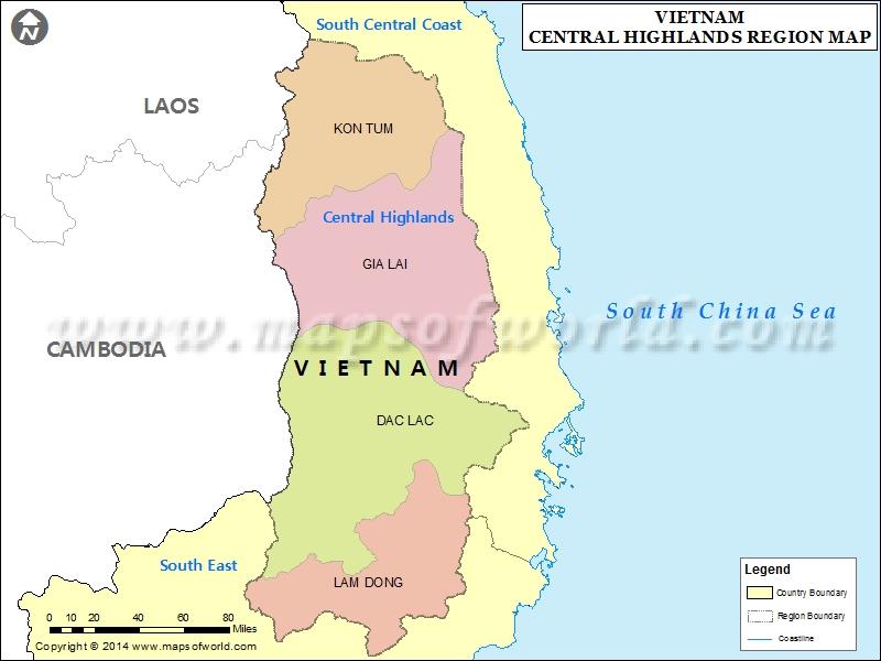 Central Highlands Vietnam geography overview