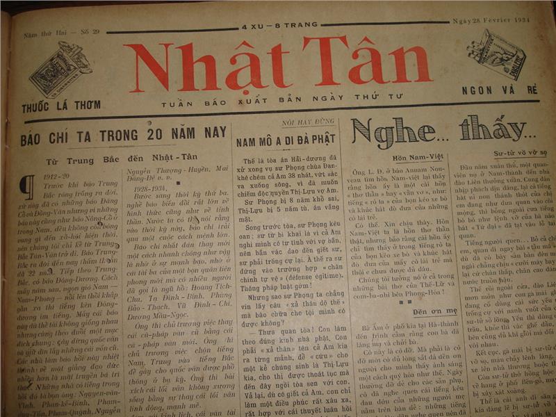 An old newspaper in Vietnamese language